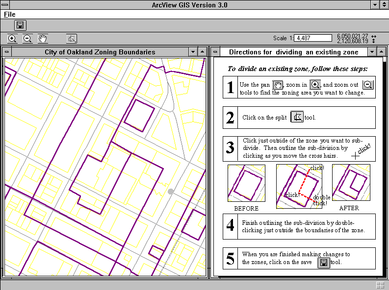 The user chooses to sub-divide a zone