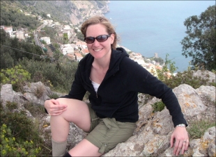 Rachel perches above Praiano